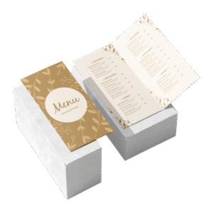 Cartulina blanca para menús de restaurantes